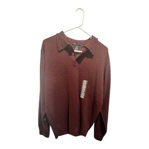 Geoffrey Beene Burgundy Polo Sweater